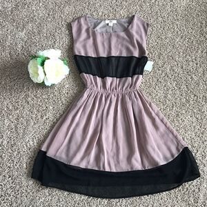 Tan & Black Stripped Dress!!